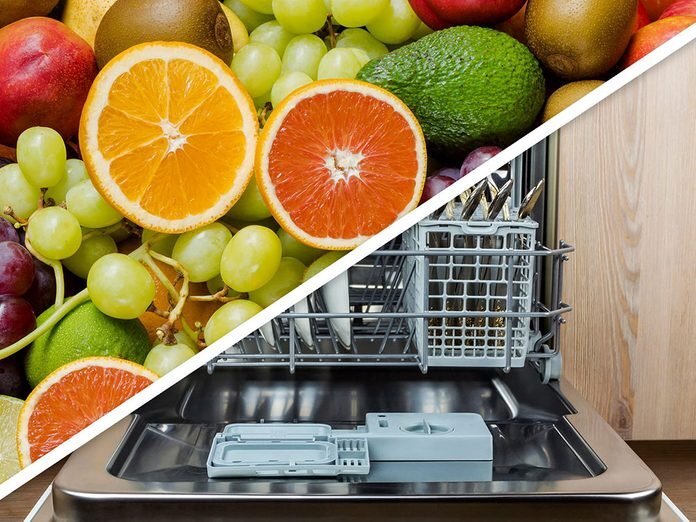 Vous serez surpris d'apprendre que vous pouvez rincer les fruits et les légumes au lave-vaisselle!