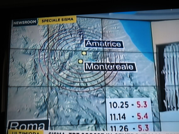 La terre tremble en Italie