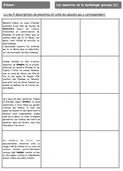 PROJET MYTHOLOGIE CM