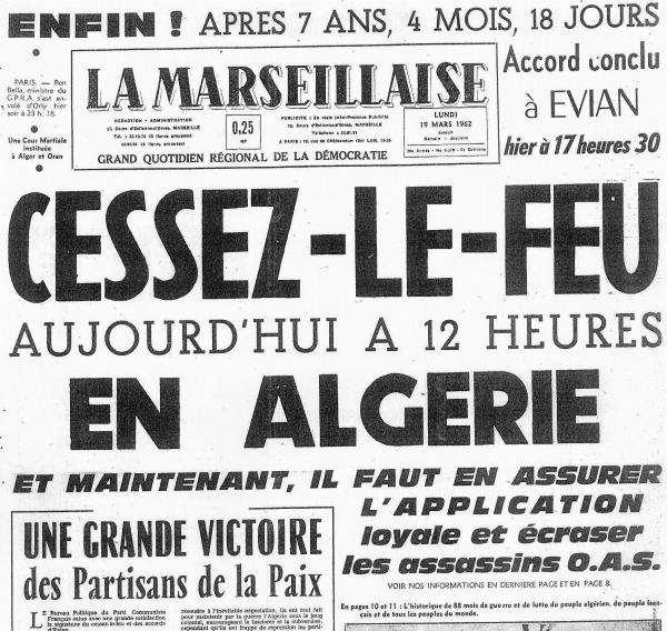 19 mars 1962 : une date historique   devenue otage