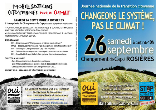 Changeons le système, pas le climat - 26 septembre à Rosières
