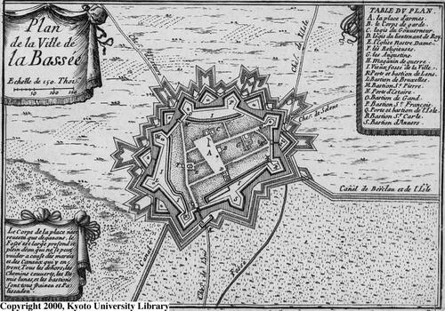 La Bassée-carte (Les plans et profils des principales villes et lieux considerables du comte de Flandre-Chevalier de Beaulieu-1667)
