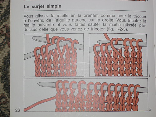 tricoter surjet simple