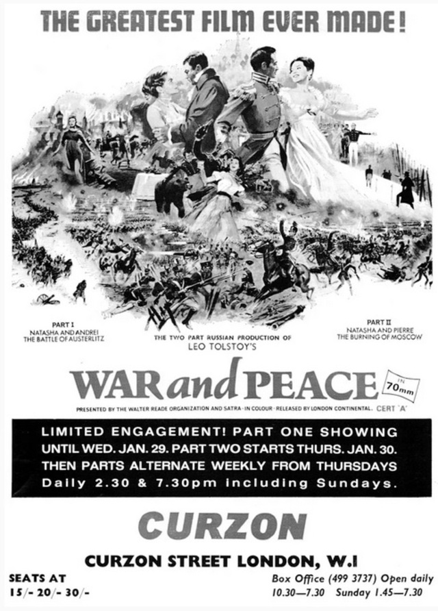 WAR AND PEACE BOX OFFICE USA 1968