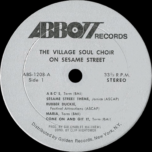 The Village Soul Choir : Album " Soul Sesame Street " Abbott Records ABS 1208 [US]