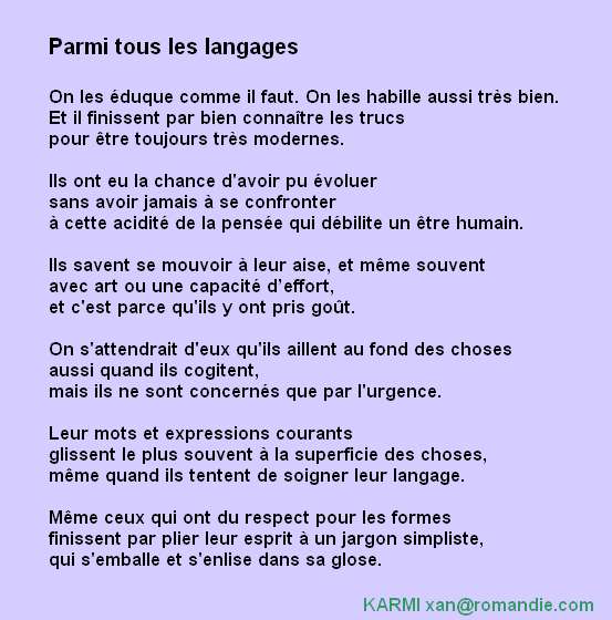 Karmi -Parmi tous les langages