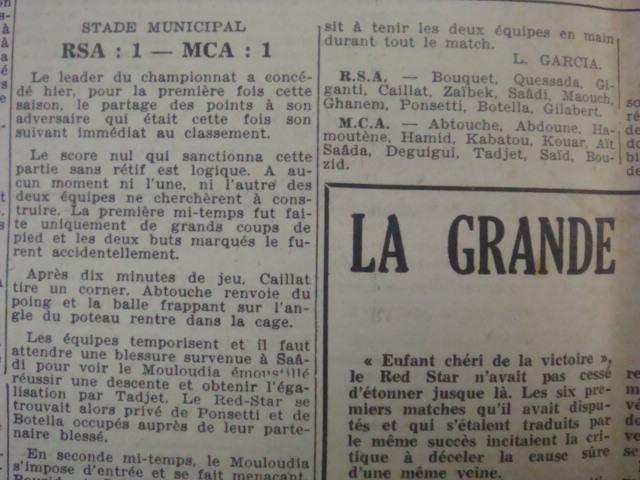 24.11.1946 7ème journée MCA-RSA 1-1