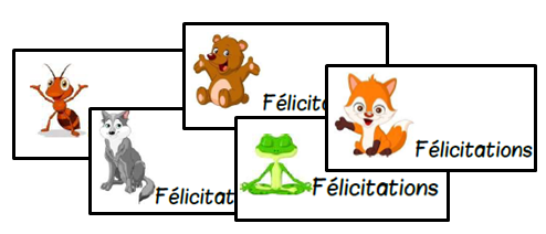 Chouette journée, cartes, félications, animaux, forêt, cycle 2, cp, ce1, Gs, dixmois