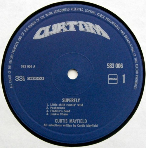 1972 : Album " Superfly " Curtom Records CRS 8014 ST [ US ]