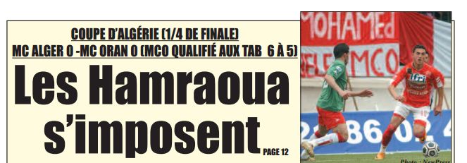 Vendredi 8.4.11 Coupe MCA-MCO 0-0 (4-5 TAB)