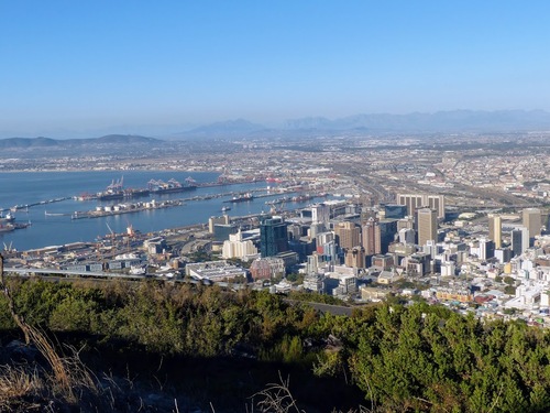 le quartier du port du Cap depuis les hauteurs