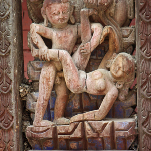 Erotic Carvings On A Strut, Bhaktapur City, Kathmandu Valley, Nepal