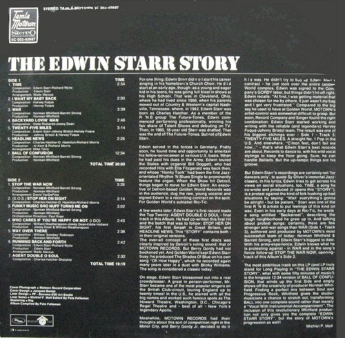 Edwin Starr : Album " Motown Special Edwin Starr " Motown Records 5C 038-98352 [ NL ]