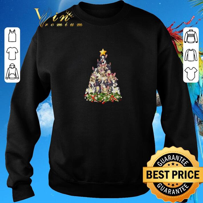 Premium French Bulldog Christmas tree shirt