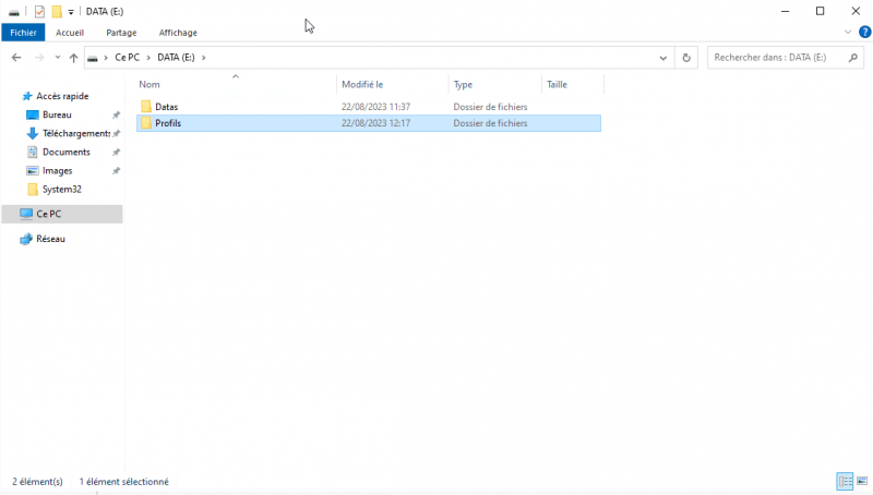 Création d'un profil itinérant