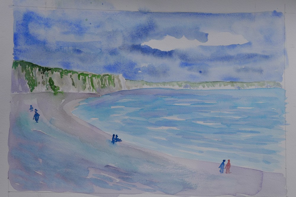 Autres aquarelles des falaises Normandes...