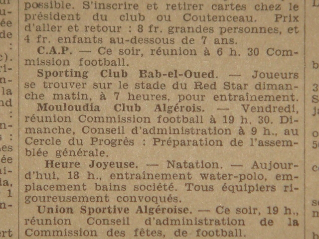 26.6.1932 Réunion pour préparer l\'Assemblée du Mouloudia