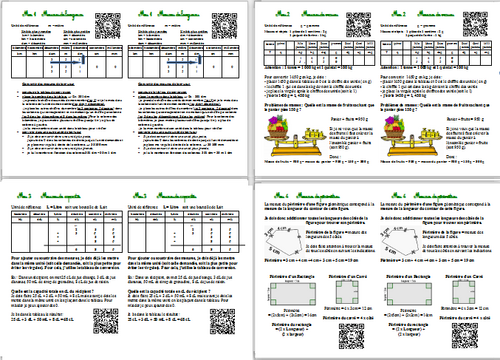 Leçons de Mesures CM1 avec QR Codes