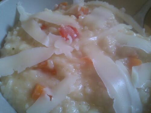 Risotto carottes/poivron et fromage de brebis