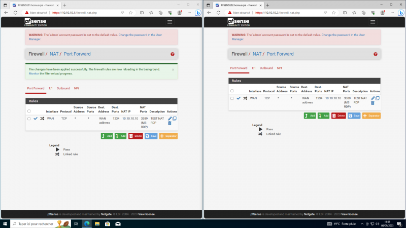Cluster de Pfsense (VIP CARP)