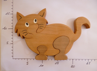 Puzzle Chat Bois wood cat enfant child jouet toy