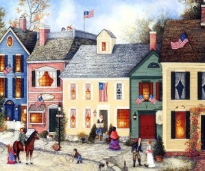 Find numbers - American villages painting