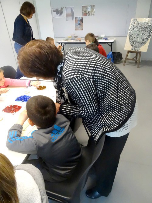 L'atelier mosaïque proposé par le Musée du Pays Châtillonnais-Trésor de Vix a ravi de  jeunes futurs artistes !
