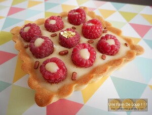 Tartelette aux framboises et chocolat blanc