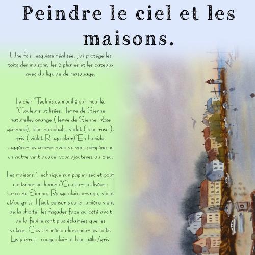 Dessin et peinture - vidéo 3465 : Comment peindre un port de pêche au soleil couchant ? - aquarelle.