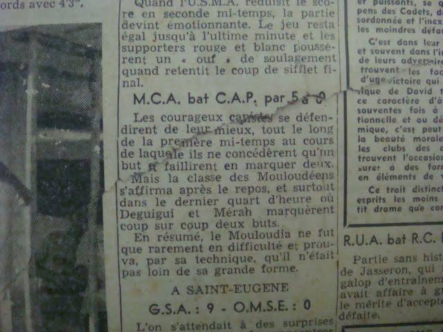 Dimanche 29.9.1946 Coupe MCA-CAP 5-0