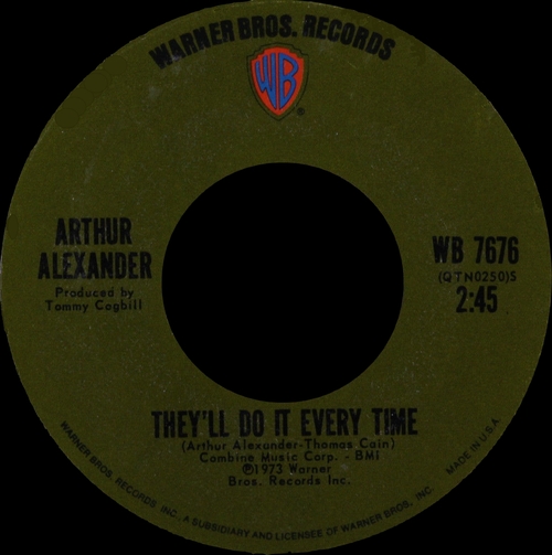 Arthur Alexander : Album " Arthur Alexander " Warner Bros. Records BS 2592 [ US ]