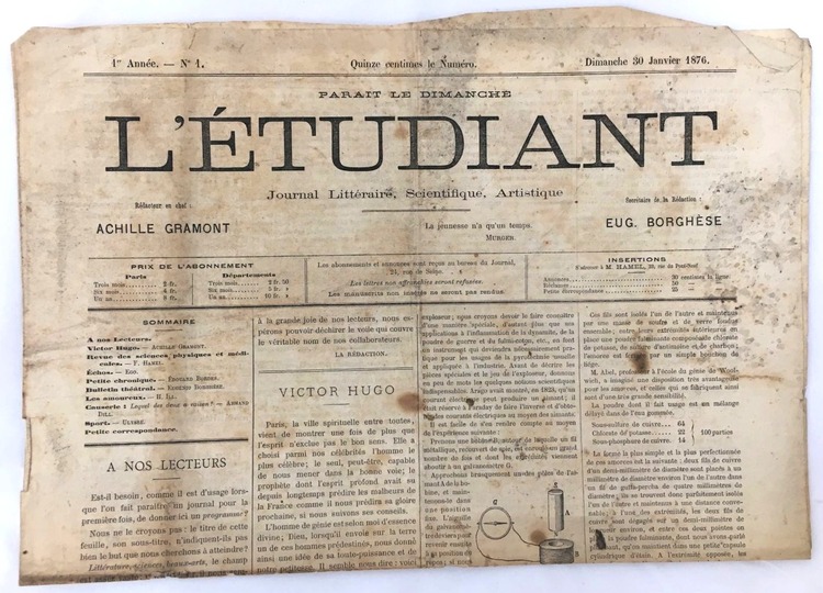  L'Étudiant - Numéro 1 - 30 janvier 1876