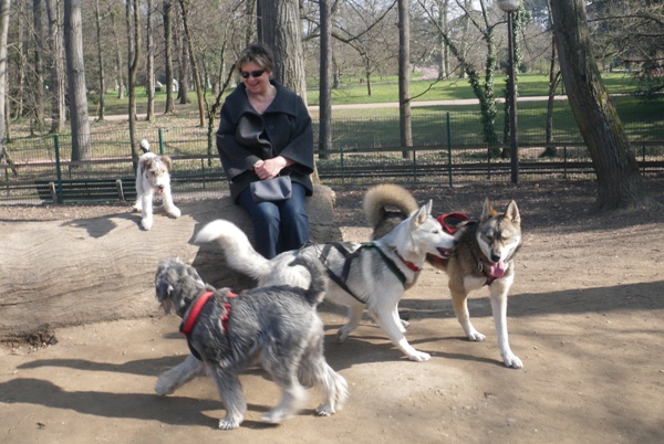 Jemma et Juli au parc à chiens