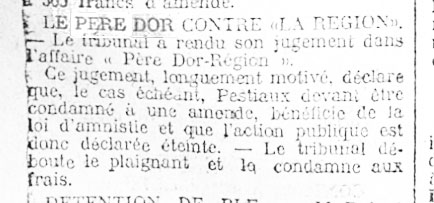 Le père Dor contre ''La Région'' (Gazette de Charleroi, 7 mars 1920)(Belgicapress)