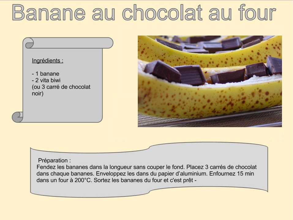 Banane au chocolat au four - La Cuisine des Phénylcétonurie
