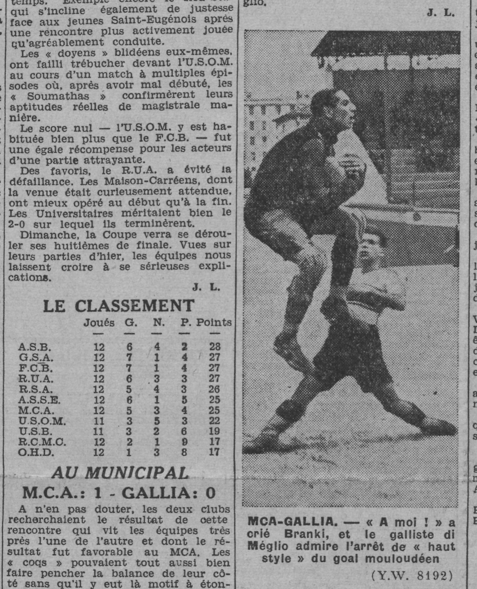 Dim 26.1.1941 au Municipal Gallia SA-MCA 0-1