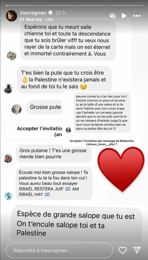 Inès Reg victime d'une avalanche d’insultes, elle dévoile les messages qu'elle a reçus