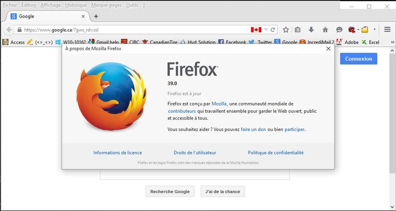 Firefox39.0  et Windows 10-10162