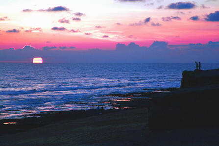 Coucher de soleil - Coucher de soleil sur la corniche de Sion sur l'océan