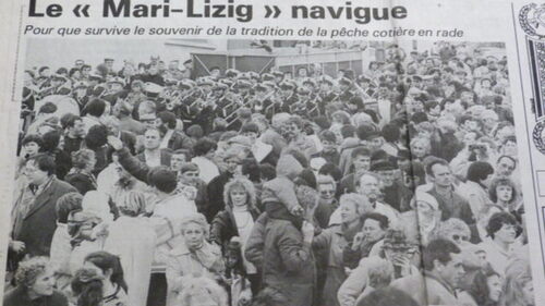 Lancement et baptême du Marie-Lizig en 1988 ! et le pont doublé sur l'Elorn mon pays 