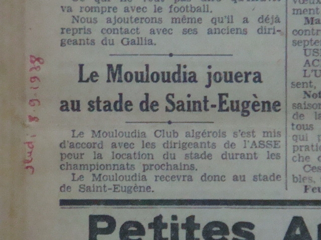 jeudi 8.9.1938 officiel le mca a st eugene