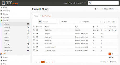 Bloquer une longue liste d'IP et de sous-réseaux avec opnsense