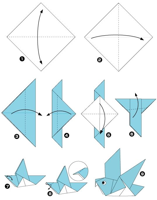 Pigeon en origami: 