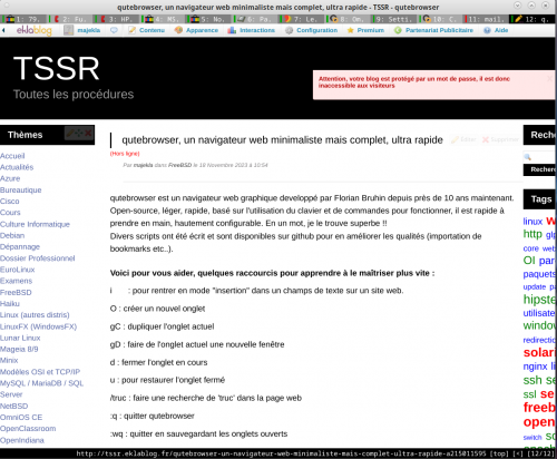 qutebrowser, un navigateur web minimaliste mais complet, ultra rapide