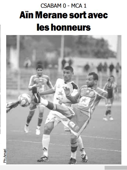 Vendredi 19.02.2010 à Chlef 16ème Coupe  SC Ain Merane -MCA 0-1