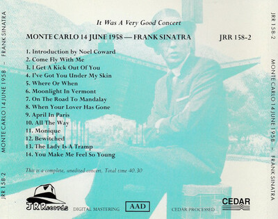 Le Choix des Lecteurs # 185: Frank Sinatra - Monte Carlo - 14 Juin 1958