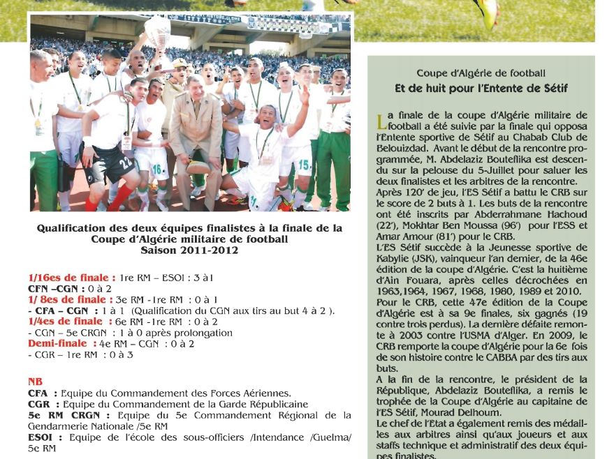 Mardi 1.5.2012 Finale Coupe Militaire  1re RM-Commandement de la Gendarmerie nationale 1-1 (TAB 3-2)