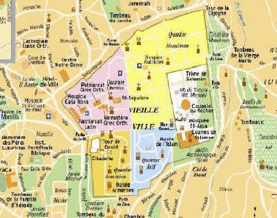 Carte jerusalem vieille ville petite
