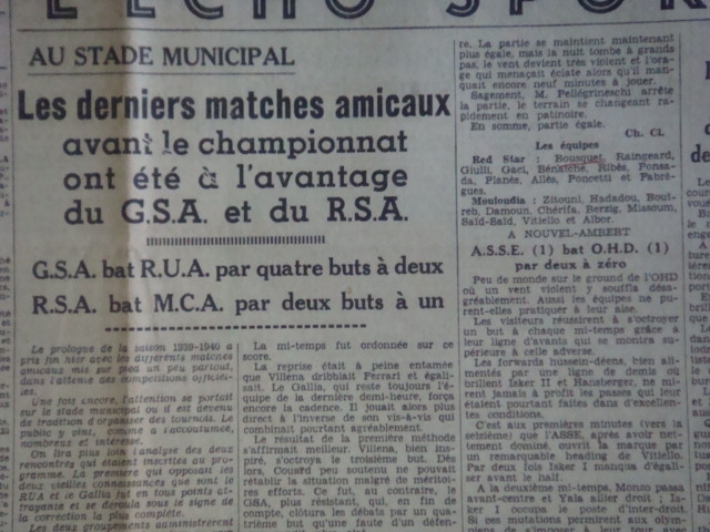 22.10.1939 tournoi amical rsa-mca 2-1