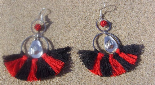 Boucles d'oreilles country pompons